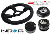 NRG 320mm Pilota Leather BK IN steering wheel w/100H Hub Gen2 Release CF Lock LB