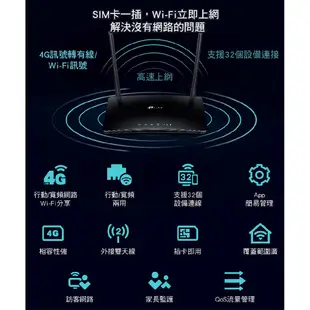 TP-LINK TL-MR6400 WiFi 無線網路 路由器 分享器 N300 4G LTE SIM卡