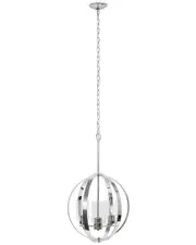 Lalia Home 3-Light 18in Adjustable Industrial Globe Hanging Metal And Clear Glass Ceiling Pendant
