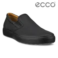 在飛比找Yahoo奇摩購物中心優惠-ECCO SOFT 7 M 經典皮革休閒鞋 男鞋 黑色/棕色
