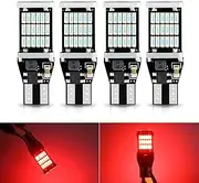 Dewkou 4 Packs T15 4014 45 - SMD Super Bright LED Bulb, Backup Reverse Lights, 360° Light Backup, Error Free 6500K Turning Lights Replacement for Cars, for Cars, Trucks, RVs (Red)