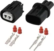 BIZOCA 1/5/10/20/50/Sets 2 Pin 6189-0706 ABS Sensor Waterproof Plug Male Female Connector/with Terminal Sealing Rubber(2p Female Male,5 Sets_2P)