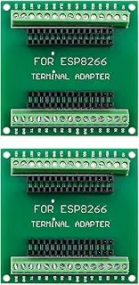 2PCS ESP8266 Breakout Board GPIO 1 into 2 Terminal Screw Board Compatible with ESP8266 ESP12E Block PCB Microcontroller Development Board