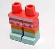 Lego - Minifigure Legs - Coral Pink, Shorts, Blue Shoes, Animal Print