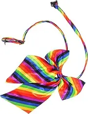 [Ipetboom] Rainbow Bow Tie Black Bow Tie Pride Accessories Women Emerald Green Bow Tie Hair Ribbons for Women Merch Pride Outfit Bow Tie Shirt for Women Large Self Tie Bow Tie Tulle Polyester