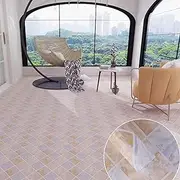 Thickened Bathroom Floor Stickers, Self-Adhesive Waterproof Kitchen Bathroom Floor Renovation Remodeling Carpet Stickers(E,60cmx5m)