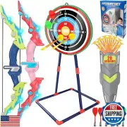 2 Pack Bow and Arrow Set for Kids 8-12 Year Old, LED Light Up Archery Toy wit