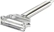 Vegetable Peeler Julienne Peeler Vegetable Peeler Dual B Stainl Steel Cutter Slicer with Cleaning Brush Carrot Cucumber Fruit Cucumber Peeler Silver One Size