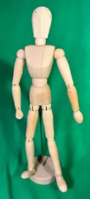 Wood 12" Artist Drawing Manikin Articulated Mannequin with Base and Flexible Bod