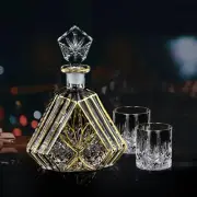 Hand-painted Gold Decanter Set for Men - Whiskey Decanter, Wine Aerator, and ...