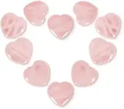 10pcs Mini Crystal Heart Natural Healing Crystals Rose Pink Quartz Bulk Polished Stone