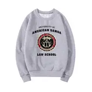 University of American Samoa Law School Sweatshirt Crewneck Unisex Pullovers Graphic Hoodies Women Streetwear Sweatshirts Tops gray XXL