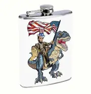 President Lincoln 8oz Stainless Steel Hip Flask Drinking Whiskey Liquor