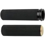 Arlen Ness 07-334 Brass Fusion Knurled Hand Grips for Harley Electronic TBW