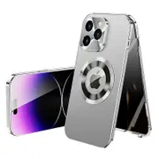 For iPhone 14 Pro ic Phone Case Compatible PC+Aluminium Alloy+ Tempered Glass Phone Cover