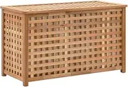 Laundry Chest 77.5x37.5x46.5 cm | Solid Walnut Wood Hamper with Lid | Large Storage Basket with Removable Fabric Bag for Clothes & Towels | Natural, Durable Laundry Solution