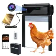 Automatic Chicken Coop Door with HD1080P Camera Solar Powered & 5000mA Batter...
