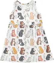 [Caihoyu] Girl Tank Dresses Toddler Soft Spring Dresses Summer Active Playwear, Multicolor04, 8 Years