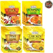 Grace Soup Mix Variety Pack | Cock, Pumpkin, Fish & Chicken Noodle Flavors
