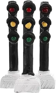 ifundom 3pcs Mini Traffic Light Toys for Kids Crosswalk Signal Toy Resin Decor Safe