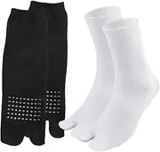 NOLITOY Women Toe Cap Socks Non-skid Silicone Toe Separator Socks for Women 2 Pairs