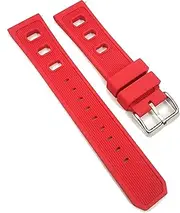 [g24] 22mm Silicone Rubber Watch Band Strap Fits Sport Red Pin Buckle