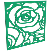 ProtectorAl 300-1200w x 300-1200h Light Green/Gloss White Roses Unframed Composite Deco Panel