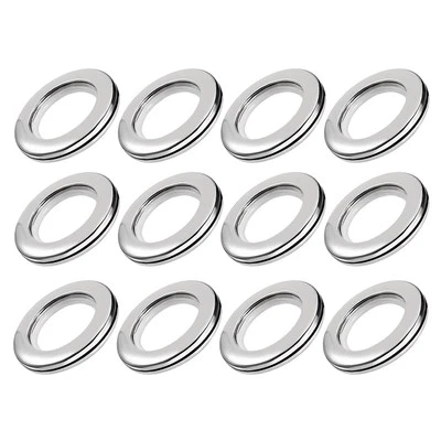 Curtain Grommets Plastic 1.5" ID Drapery Eyelet Rings Silver Tone 12Pcs