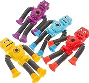 Kisangel 4Pcs Robot Suction Shape Changing Telescopic Robots for Hands Safe and Engaging Educational Play Birthday Party Present