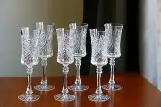 SWEDISH pattern,Tall, 24% Lead CRYSTAL wine glasses/ GOBLETS, Set of 6, Russia