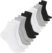 [NEW-YIJUNSHUN] 5 Pairs Women Five Toe Socks Cotton Breathable Compression Pure Color Tube Socks for Women Men Athletic Running
