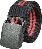 [Dcvmvmn] Men's Automatic Buckle Nylon Belt Outdoor Canvas Waist Strap Belts Travel Sports Belt For Unisex, 17