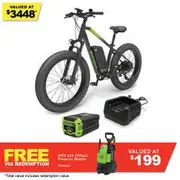 GREENWORKS 60V 1 x 8Ah 26? Fat Tyre Mountain E-Bike Kit 7403907AU-KIT