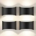 4-Pack Wall Sconces Indoor | Aluminum Modern LED Wall Lights Hardwired Up & Down