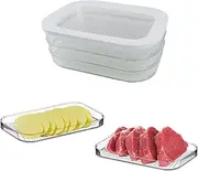 TJHypenete Deli Meat Container for Fridge, 3Layer Bacon Lunch Meat Container for Refrigerator, 18.6oz Meal Prep Containers with Airtight Lid, Stackable Food Storage Boxes for Cold Cuts, Salami, Cheese