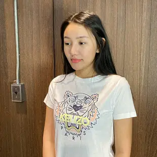 美國百分百【全新真品】KENZO 高田賢三 圓領T恤 T-shirt 短袖 logo 女 老虎頭 白色 BL39