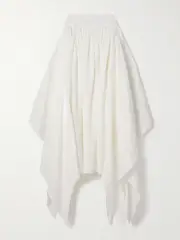 Salon 1884 - + Net Sustain Lucia Asymmetric Linen Midi Skirt - White - FR 40