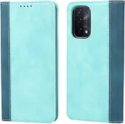 [Cavor] for Oppo A54 5G Case, Oppo A54 5G Phone Cases Premium Leather Folio Flip Wallet Case Cover Magnetic Closure Book Design with Kickstand Feature & Card Slots(6.5")-Sky Blue