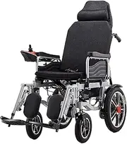 Heavy Duty Electric Wheelchair for Adult, Open/Fold in 1 Second, Compact Power Chair with Headrest, Electric Power Or Manual Wheelchair