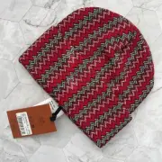$265 New, Authentic Missoni Zig Zag Wool Blend Beanie Red Black White