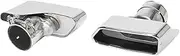 Pair 304 Stainless Steel Exhaust End Muffler Tips Compatible For BMW 5 Series F10 F18 535 GT550 Modified Car Rear Tail Tips(Silver)