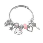Women Girls Sanrio Cartoon Anime Cute Hello Kitty Charm Bracelet Jewelry Christmas Birthday Gift