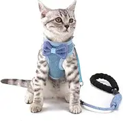 Escape Proof Cat Harness and Lead Set Soft Mesh Padded Adjustable Cat Walking Jacket Vest Harness Leash for Cats Kitten Puppy Small Dogs