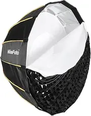Labymos LED-Φ120cm Quick Set-up Folding Deep Parabolic Umbrella Softbox with Grid Carry Bag Diameter 120cm /47.2inch for Aputure 120D 120D II Bowens Mount Flash Light for Portrait Wedding Product