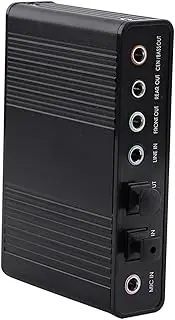 6 Channel Sound Card, USB External Sound Card, Digital Optical SPDIF Audio Output Adapter for PC Laptop Recording, Compatible with Windows, MAC OS9.1