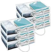 [RVEFOT] 6 Packs Clear Zippered Storage Bags with Handles, Clothing & Closet Storage Bags for Sweater, Waterproof Blankets Storage Bags, Dustproof Bed Sheet Storage Bag Clear Moving Bags 15.7x11.8x3.9 Inch