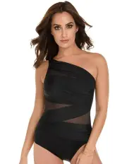 [Miraclesuit Swim] Network Jena One Shoulder Shaping Swimsuit in Black