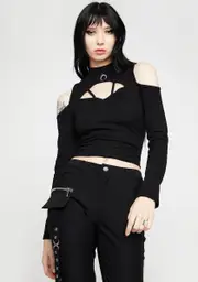 [Dark In Love] Punk Rock Crescent Moon Top