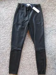 Gilli Black Faux Suede Polyester/Spandex Pull On Fitted Pants Women's Size L