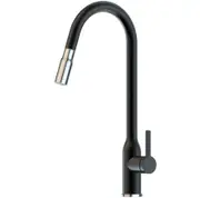 Suprema XTRAVERT XPRESSFIT Chrome/Satin/Black-Bling Stainless Steel Tall Gooseneck Mini Pull Out With Dual Spray Kitchen Mixer